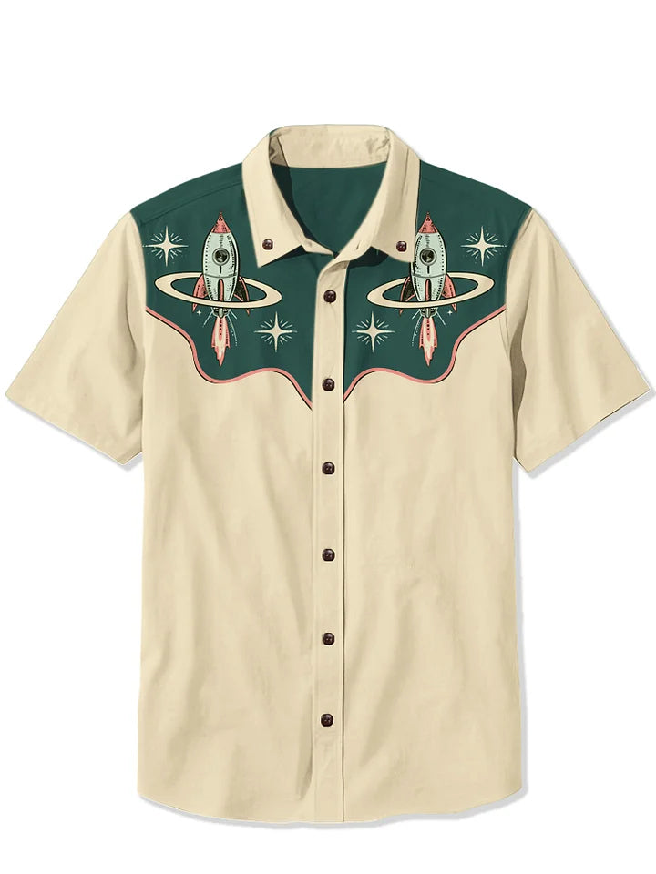 1950s Space Rocket - 100% Cotton Shirt