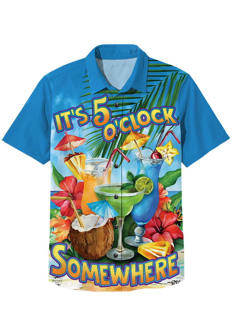 Hawaiian Cocktail Resort Party Short Sleeve Shirt