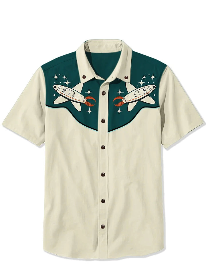1950s Atomic Rocket - 100% Cotton Shirt