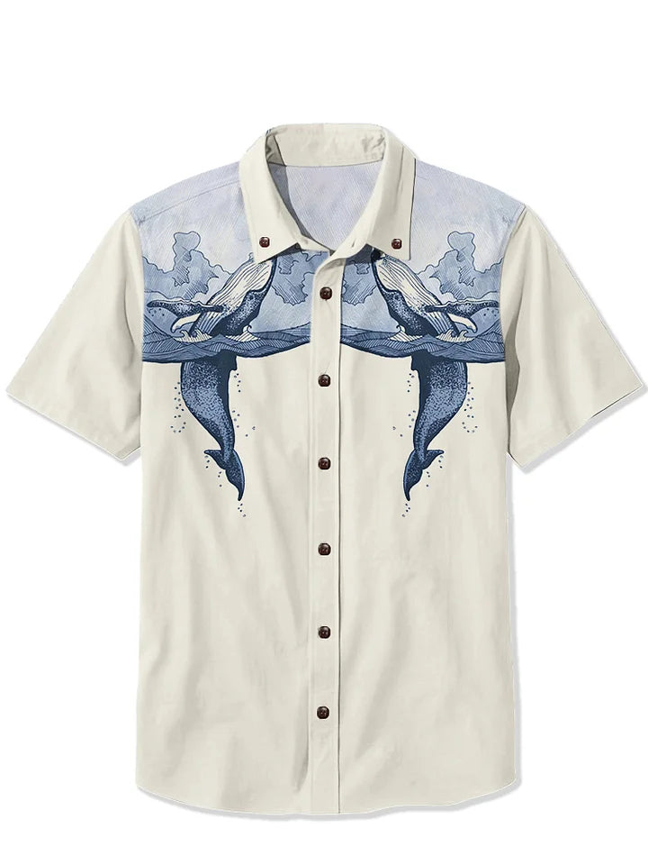 Whale Leaping Into The Sea - 100% Cotton Shirt