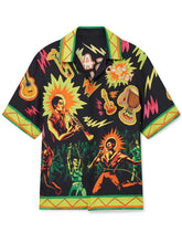 Load image into Gallery viewer, Men&#39;s Tropical Hawaiian Music Party - 100% Cotton Cuban Collar Short Sleeve Shirt