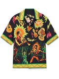 Men's Tropical Hawaiian Music Party - 100% Cotton Cuban Collar Short Sleeve Shirt