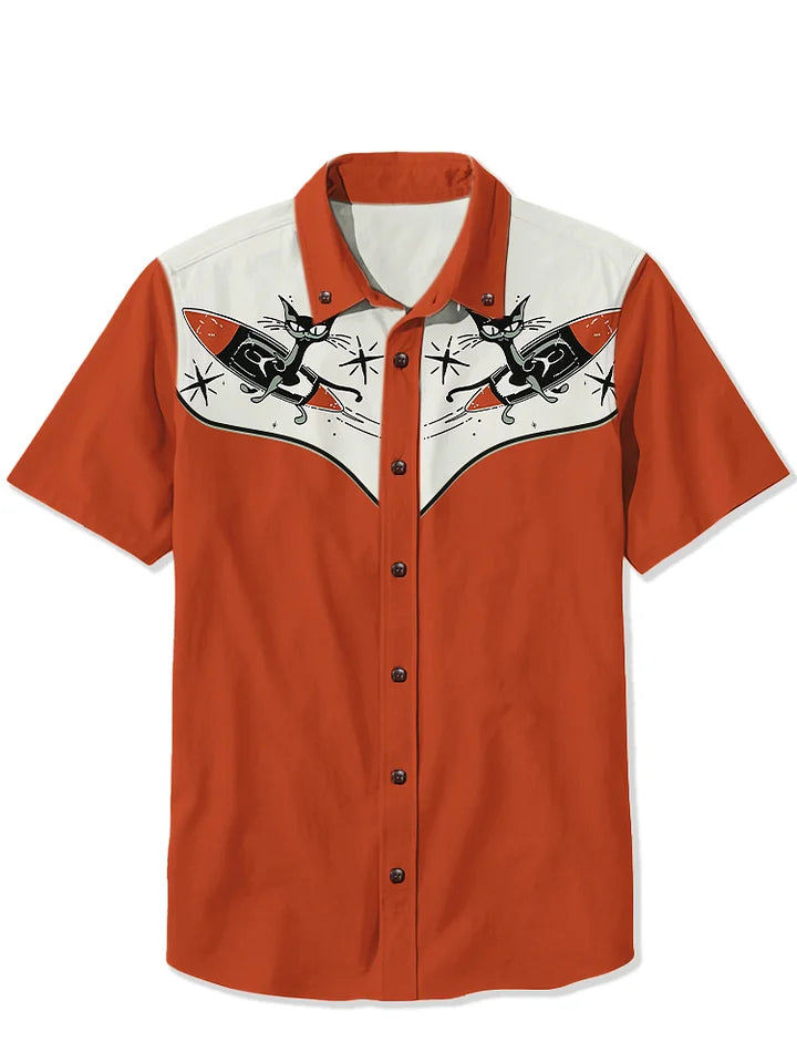 1950's Atomic Rocket Cat Shirt