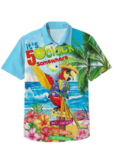 Load image into Gallery viewer, Hawaii Parrot Beach Party Casual Short Sleeve Shirt