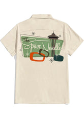 Load image into Gallery viewer, 1950&#39;s Atomic The Space Needle - 100% Cotton Cuban Collar Shirt